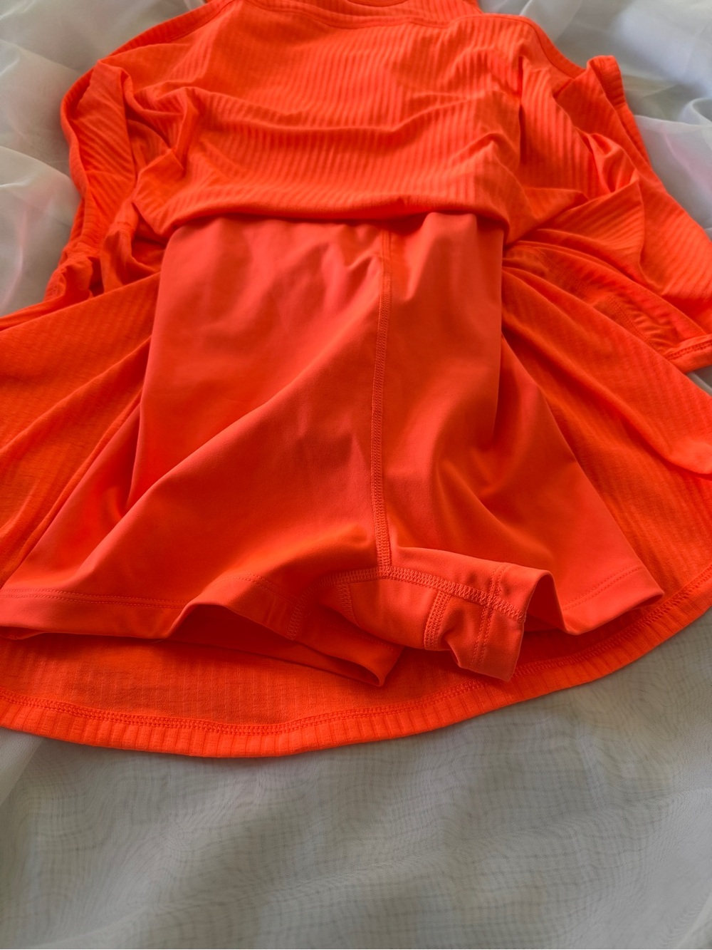 Free People Neon Orange Ribbed Mini Dress - Picture 11 of 12